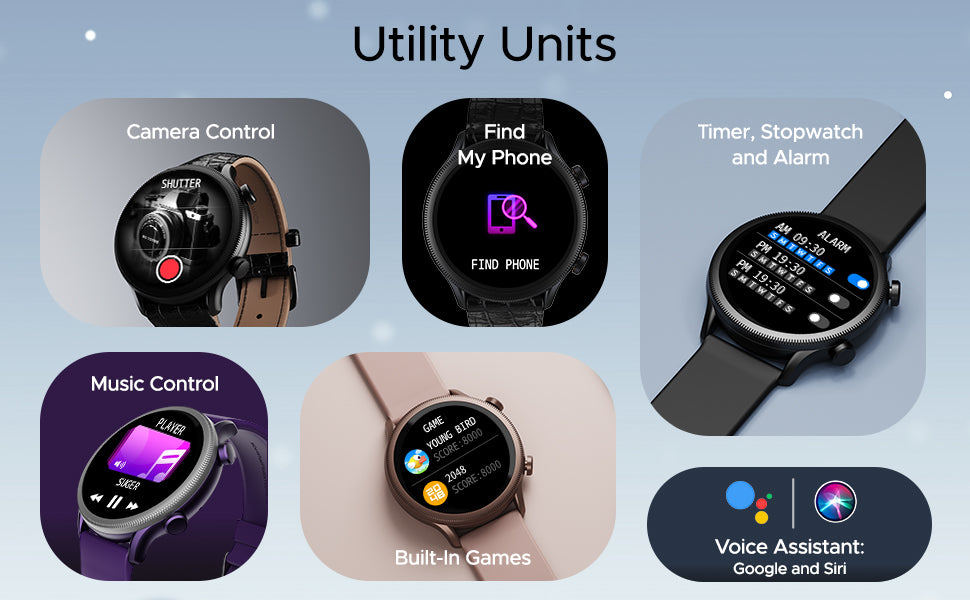 boAt Flash Plus Smartwatch with 3.53 cm Round Display – Indigo Blue