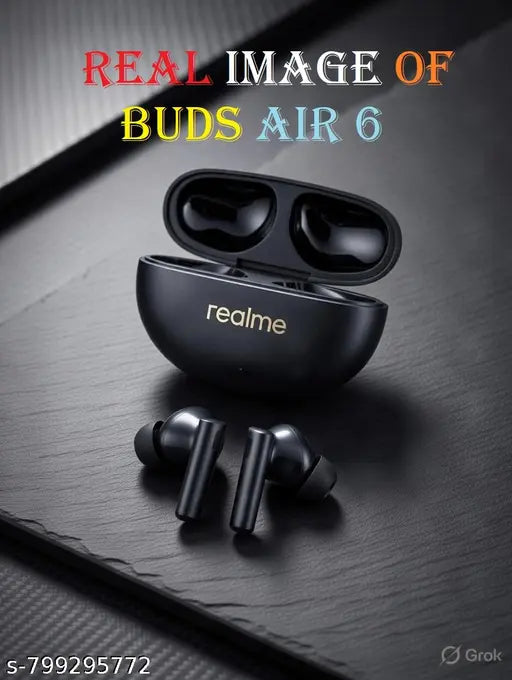 realme Buds Air 6 TWS Earbuds with 50dB ANC, Hi-Res Audio & LHDC | Punk Black